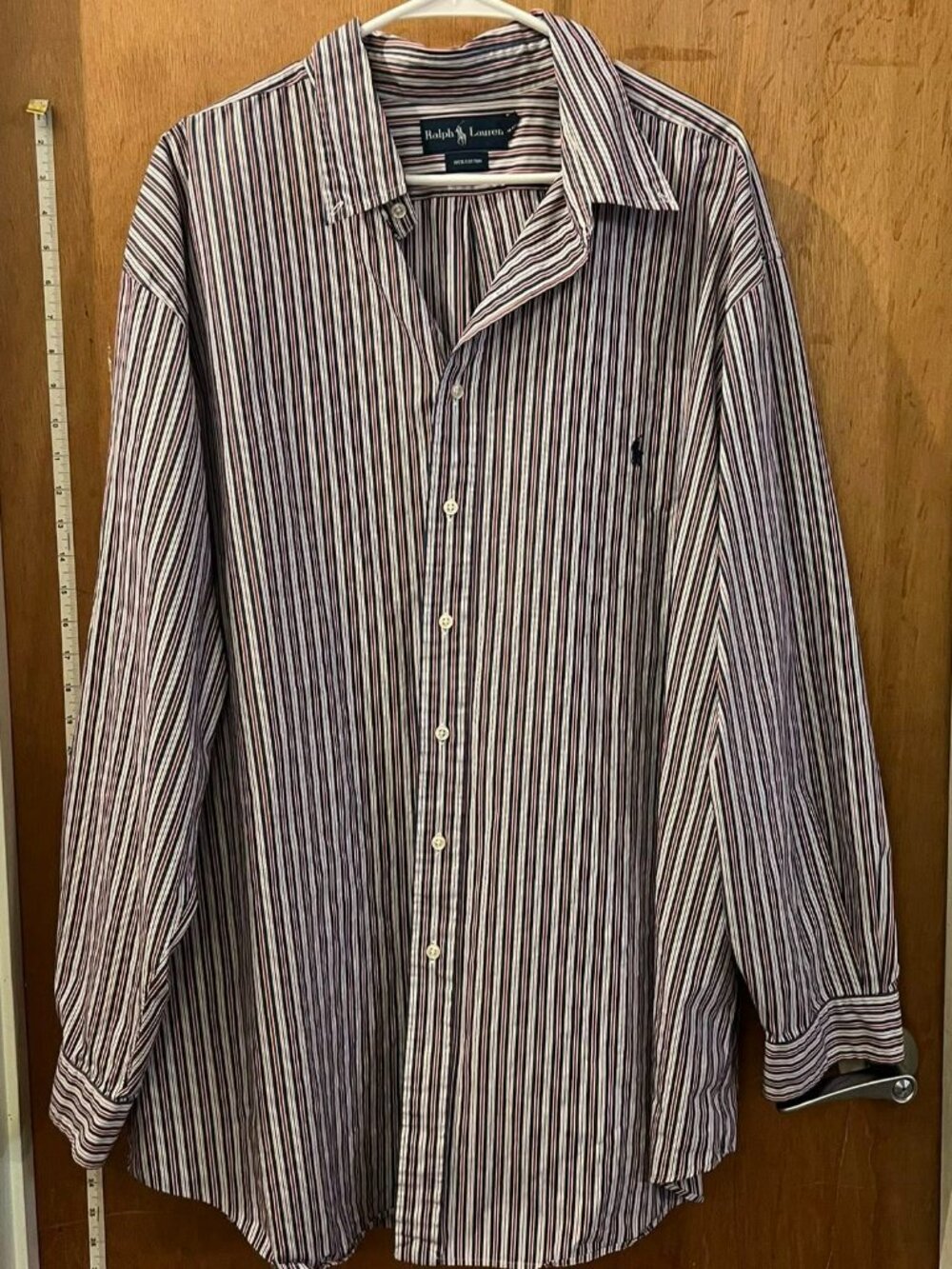 🐻Size 3LT - Lauren - Men's Red and Blue  Stripe Button-Down